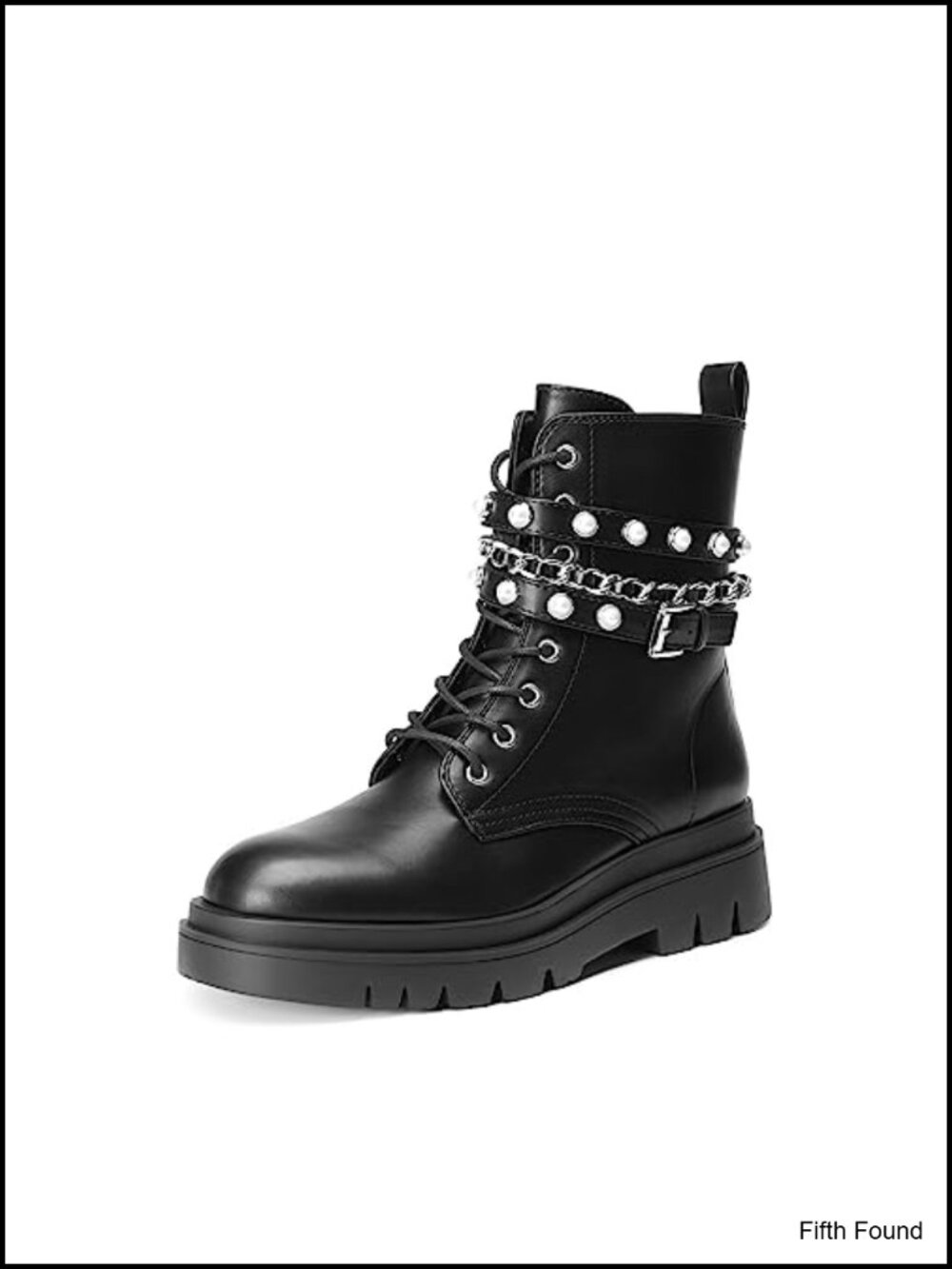 Women's Punk Combat Boots Lace Up Ankle Booties Chunky Sole Faux Leather